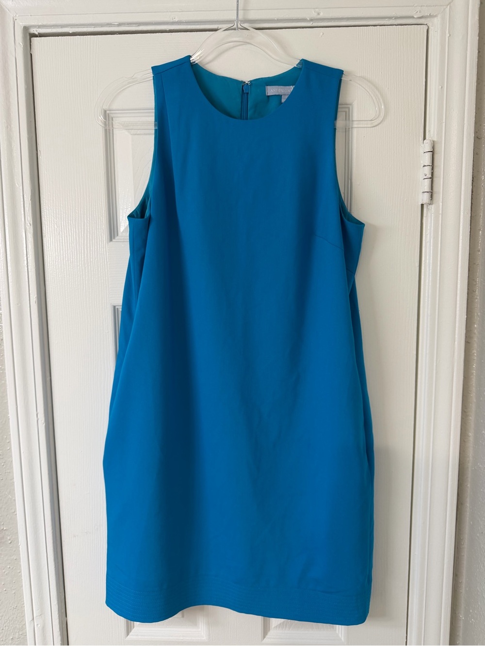 Antonio Melani Sleeveless Teal Shift Dress Size 4 Summer Work Casual Minimalist